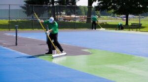 Professional Team is Repainting Tennis Court , Pinterest